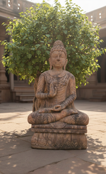 Contemplation - Hand-Carved Buddha Art
