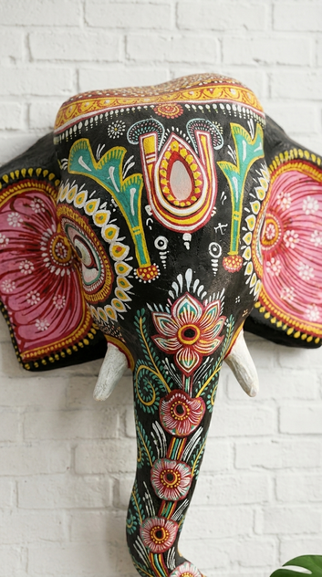 Floral Ganesha Majesty – Handcrafted Odisha Paper Mâché Heritage Wall Mask.