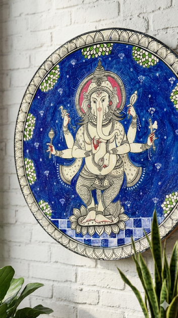 Royal Ganesha Pattachitra- Handcrafted Odisha Heritage Wall Art