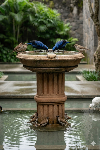 Classic Stone Pedestal Bird Feeder