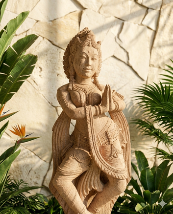 Namaskara Devi Odisha Sandstone Sculpture – Handcrafted Temple Art Masterpiece.