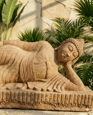 Peaceful Nirvana Buddha – Handcrafted Odisha Sandstone Heritage Sculpture.