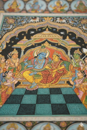 Krishna Leela Pattachitra Painting – Handcrafted  Masterpiece
