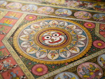 Ethnic Folk Art Pattachitra Painting.