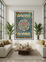 Traditional Krishna Raas Chakra Pattachitra Painting from Odisha