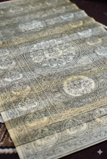 Hand-Etched Ganesha Palm Leaf Art