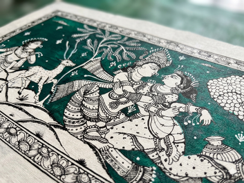 Hansa Nauka Yatra – Handcrafted Odisha Tussar Silk Painting