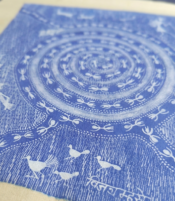 Spiral of Harmony – Handcrafted Warli Tribal Art Painting