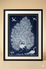 Majestic Peacock – Handcrafted Warli Tribal Art Painting