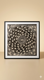 Circle of Life – Handcrafted Warli Fish Motif Painting