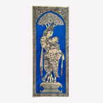 Radha Krishna Under Kalpavruksha - Madhubani-Style Vertical Painting