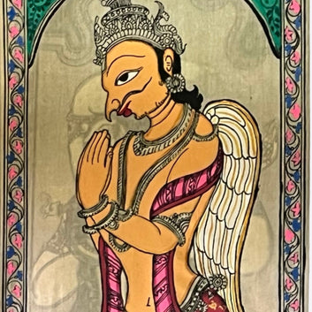 Sacred Wedding Procession - Tussar Silk Painting.
