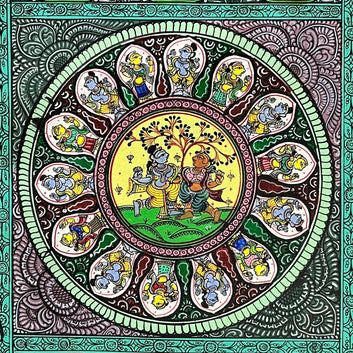 Krishna Leela – Authentic Handcrafted Pattachitra Painting.
