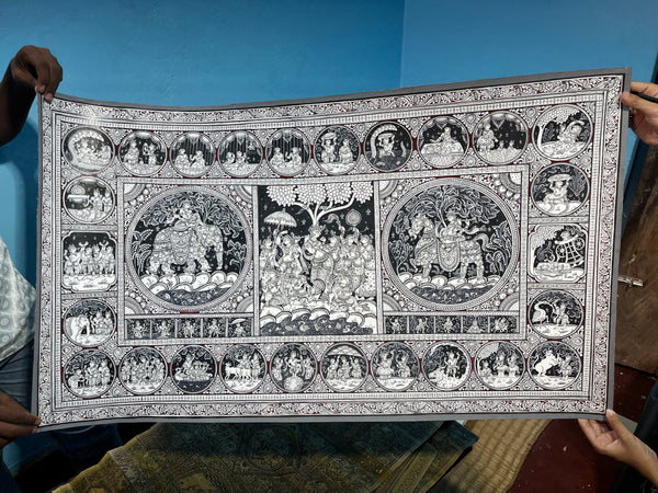 Handpainted in Charcol - Pattachitra Painting