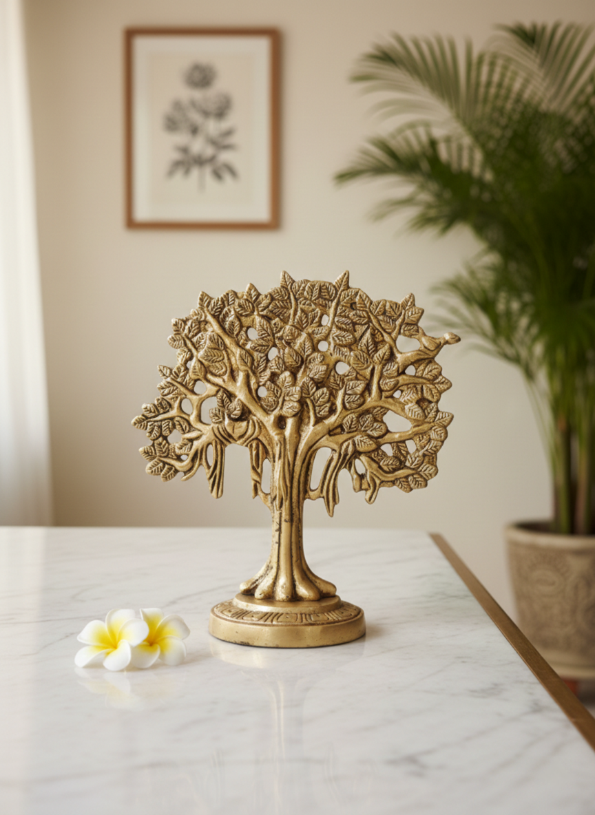 Handcrafted Brass Kalpavruksha with Multiple Ganesha Idols