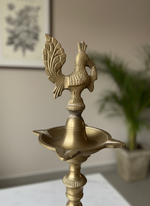 Handcrafted Peacock Deepam sculpture