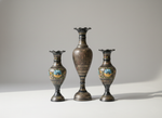 Royal Brass Vase Trio - Traditional Indian Metalwork