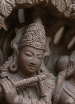 Sacred Leela Masterpiece - Radha Krishna Stone Sculpture