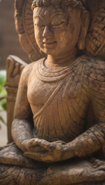 Hand-Carved Serenity - Contemporary Buddha Sculpture