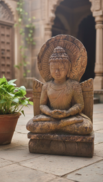 Hand-Carved Serenity - Contemporary Buddha Sculpture