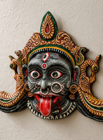 Mahakali Heritage Mask – Handcrafted Odisha Paper Mâché Ritual Wall Art.