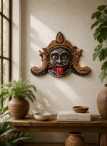 Mahakali Heritage Mask – Handcrafted Odisha Paper Mâché Ritual Wall Art.