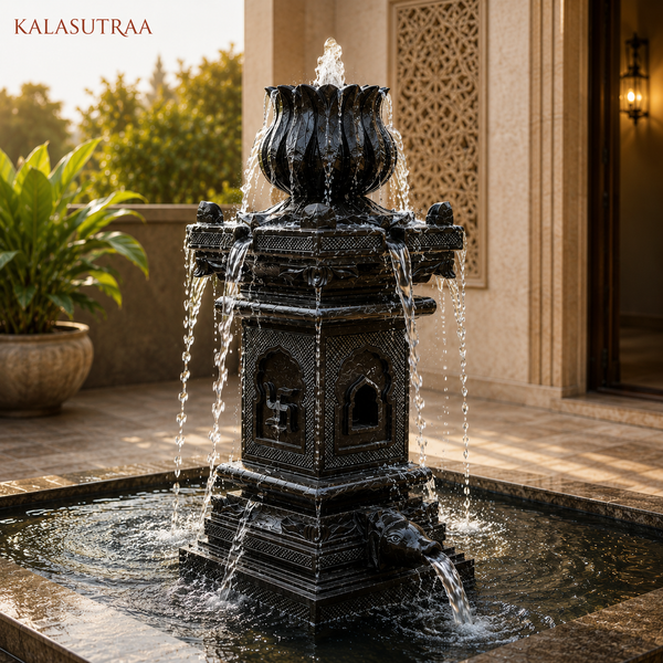 Gomukh Basalt Stone Vrindavan Water Fountain