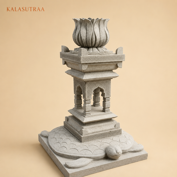Kurma Basalt Stone Tulsi Vrindavan Planter
