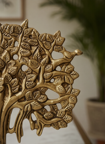 Handcrafted Brass Kalpavruksha with Multiple Ganesha Idols