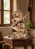 Saraswati: The Goddess of Wisdom in Sandstone